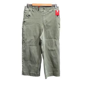 Spanx Soft Sage Stretch‎ Twill Cropped Wide Leg Women's Pants Size XL Petite